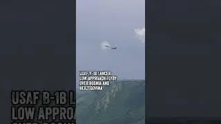 Air Force B-1B Lancers conduct a a low approach flyby over Sarajevo, Bosnia Herzegovina. | 