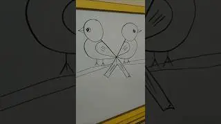 Draw Birds from X 🐦🐦 #shorts | رسم عصفورين باستخدام الحرف X 🤩