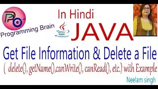 Java : Delete a File , Get File Information using Methods such as getName, delete etc. with Example