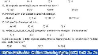 5-ci sinif BSQ II Yarımil -RİYAZİYYAT / II variantda.. Kanala abunə olmağı unutmayın..