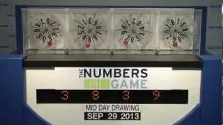Midday Numbers Game Drawing: Sunday, September 29, 2013