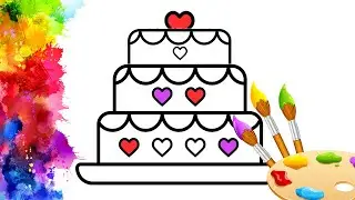 How to Draw a Birthday Cake 🎂 for Children