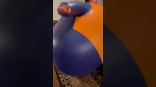 Testing a huge inflatable latex suit we finished making