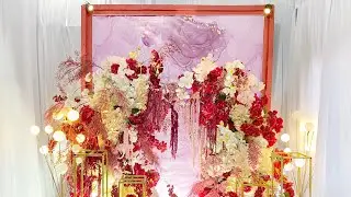 Pembuatan Dekorasi akad warna merah