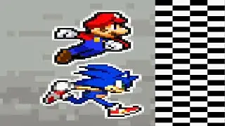 Mario vs Sonic in a Race - Reanimated