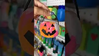 Cute Halloween treat bucket craft #makehalloween #halloweencraft #halloween #halloweendecorations