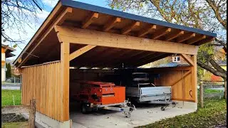 Projekt Anhänger-Carport 🛖 für Doppelbesäumer & Sägeverlängerungen #sawmill #carport #säge #project