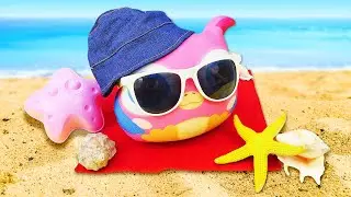 A Grande Aventura de Hophop na Praia: Diversão Sob o Sol! 🏖️🦉☀️