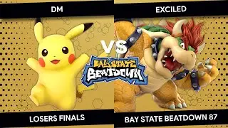 Bay State Beatdown 87 - DM (Aegis, Pikachu) vs Exciled (Min Min, Sheik, Bowser) - Losers Finals