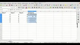 Libre Office Calc (Hesap Tablosu) - Ortalama Formülü