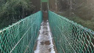 Bob Brugmann Suspension Bridge located in Shrewsbury, Vermont.
