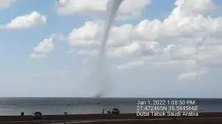Triple Waterspouts in Duba Tabuk Saudi Arabia - Red Sea Buhawi/Tornado