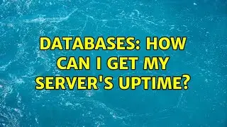 Databases: How can I get my server's uptime? (2 Solutions!!)