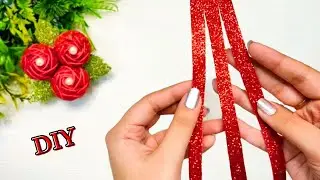DIY Glitter Foam Sheet Roses Making | Glitter Foam Sheet Crafts | How to make Sparkle Rose Flowers