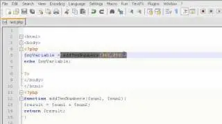 PHP Tutorial Video 9: More on PHP functions, return statements.