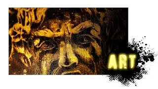 ein goldener KUNSTPROZESS – URBAN ART PAINTING ( STENCIL ART - FULL PROCESS )
