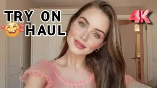 Pink Transparent Sheer Lingerie Try On Haul & Micro Bikini Review | Summer Bikini Trend (4K)