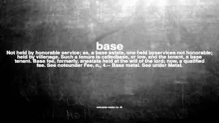 What does base mean