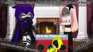 Raven tickled by her own shadow🖤+Six in the tickle mirror⌛ (Animation)
