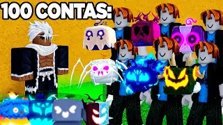 QUANTAS FRUTAS EU CONSIGO COM 100 CONTAS GIRANDO NO BLOX FRUITS?!