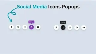 📣 Social Media Icons with Popup Tooltips using HTML & CSS |Pure HTML & CSS 