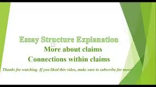 More about claims and Connections within claims