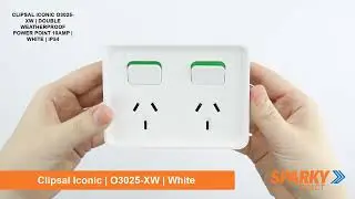 CLIPSAL ICONIC O3025-XW | DOUBLE WEATHERPROOF POWER POINT 10AMP | WHITE | IP54