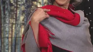 BRIAN BAILEY CRYSTAL DETAIL PONCHO W/ SLEEVE CUFF REVERSIBLE CRYSTALS ONE SIDE