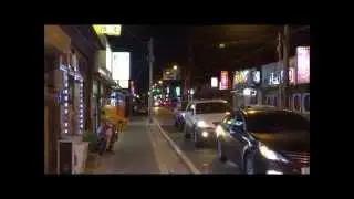 Walking through Sonjuri (산 광주 리) South Korea at night, October 06 2014.