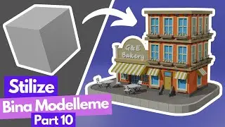 Stilize Bina Modelleme - Fırın Tabela ve Tente - Blender 3.3 - Part 10