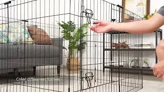 Yaheetech Parc pour chien 8pcs Cage pour Chiens Enclos Pliant à Chiots Lapins  61 x 76 cm