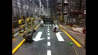 Нанесение дорожной разметки на складе