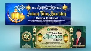 Free CDR Spanduk Tahun Baru Islam Muharram 1446 - 2024 #azwargrafika #editorgrafis