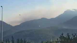 Denizli Başkarcı dağı orman yangını 3. gün görüntüleri