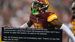 THINGS ARE NOT LOOKING GOOD FOR EMMANUEL FORBES! JOHN KEIM REPORTS HE WILL NOT START FOR WSH