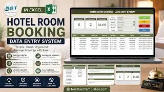Hotel Room Booking Data Entry System in Excel