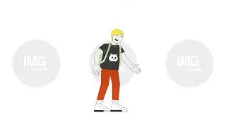 Laughing preteen boy line 2D character animation