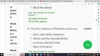 Academic Research Writing Week 9 MCQ