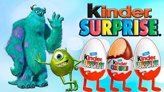 Открываем три больших яйца Киндер Сюрприз Корпорация Монстров.