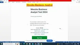 Meesho Business Analyst 2024 exam Pattern | Hackerrank Test | Test last date 29 Jan 2024 Watch now