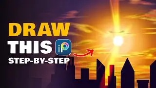 Ibis Paint X Tutorial Menggambar Pemandangan Senja Kota | How To Draw Sunset In the City