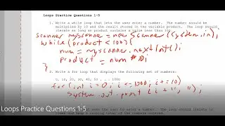 JAVA - Lesson #62 - Loops Practice Questions 1-5