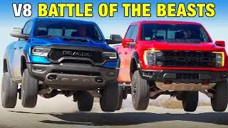 Ford Raptor R vs. Ram 1500 TRX | Off-Road Super Trucks Comparison | Which Dino Is More Ferocious?