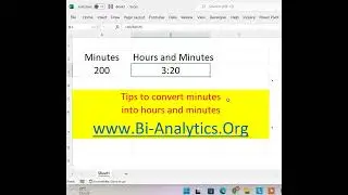 Convert minutes into hours and minutes Excel tips