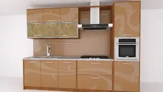 SketchUp Kitchen крашеный фасад ч 3