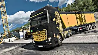 Transporting Excavated Soil with Mercedes Actros in Germany - Euro Truck Simulator 