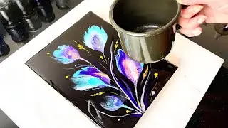 AWESOME Original Mug Drag Pouring Technique! Stunning Blue | AB Creative Tutorial