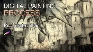 Dark Souls - Hellkite Drake - Procreate Drawing Time Lapse