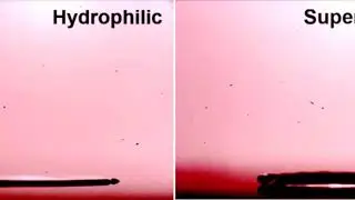 Hydrodynamics of Droplet of Hydrophilic and Super-hydrophobic Surface