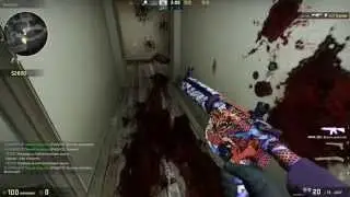 CS:GO.Игра с M4A4 gragon king и боты)